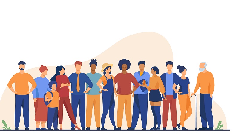 Groupe de personnes diversifié