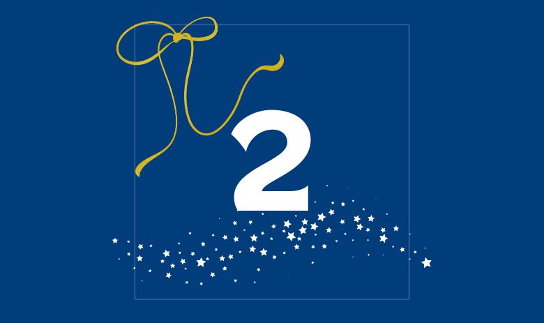 Türchen 2 Design mit der Zahl 2